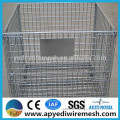 Metal galvanized wire container with wheels